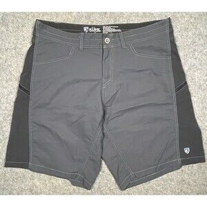KUHL Mutiny River Shorts Men’s 34 10” Grey Hiking Hybrid Swim Trunks Nylon